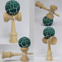 2016 Crack paint kendama avec poignée en bois de hêtre pour petite quantité en gros